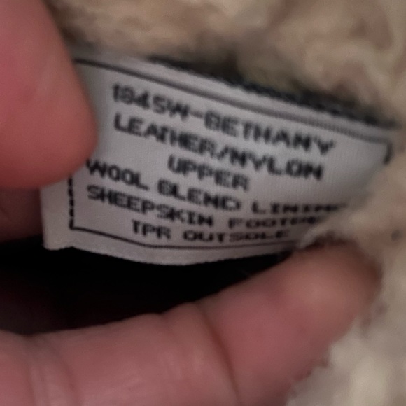 BearPaw Bethany Size 10 Navy Blue & Leather Brown Winter Ducks Boots Sherpa - Picture 7 of 7